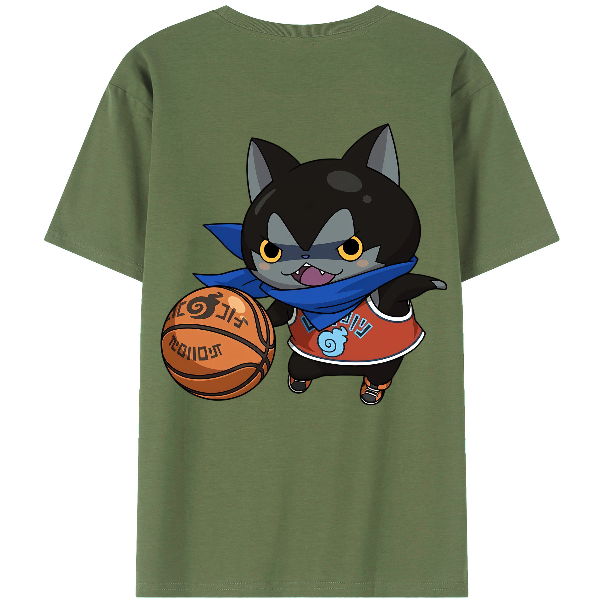 （画像用） 妖怪ウォッチ Yo-kai Watch 綿100％ メンズ半袖Tシャツ（バックプリント） 通気性